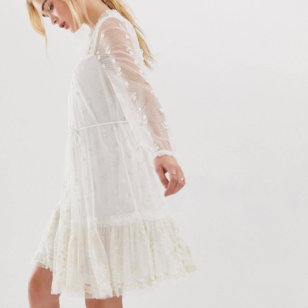 Needles and thread embroidered dress